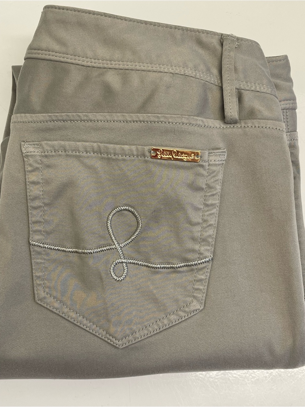 Lilly Pulitzer Worth Skinny Pants Gray Stretch Ankle Pants Size 8